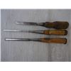 Image 3 : (3) Antique Carpenter Wood Chisels