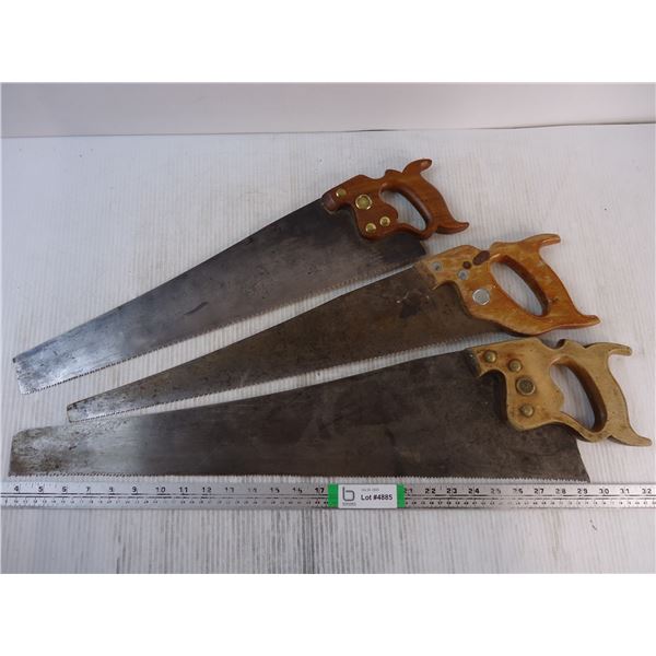 (3) Vintage Henry Disston Hand Saws