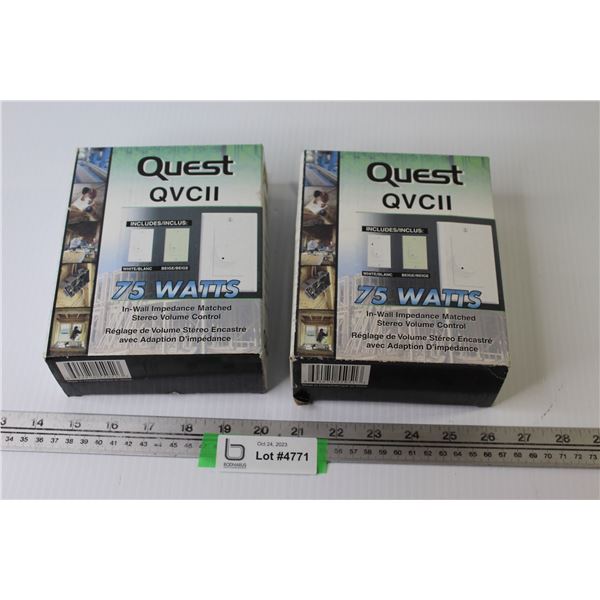 (2) Quest QVCII - In Wall Stereo Volume Controls (NIB)