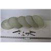 Image 1 : (5) Vintage Glass Ceiling Light Shades (9 3/4" wide)