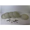 Image 4 : (5) Vintage Glass Ceiling Light Shades (9 3/4" wide)