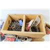 Image 2 : Wooden Box w/Assorted Nails - Screws - Bolts