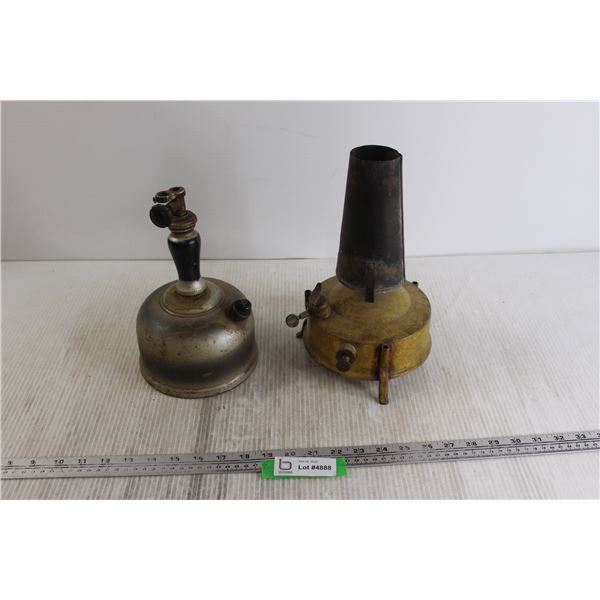 (2) Kerosene Lamp Bases