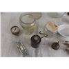 Image 3 : (2) Glass Bowls, Glass Jar, Light Switch Part, Misc.