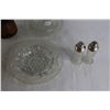 Image 3 : Salt and Pepper Shakers, (2) Glasses Dishes - (1) with Lid, Misc.