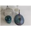 Image 4 : Glass Goblet, Blue Hen Dish Topper - No Bottom, (2) Dishes with Lids, Misc.