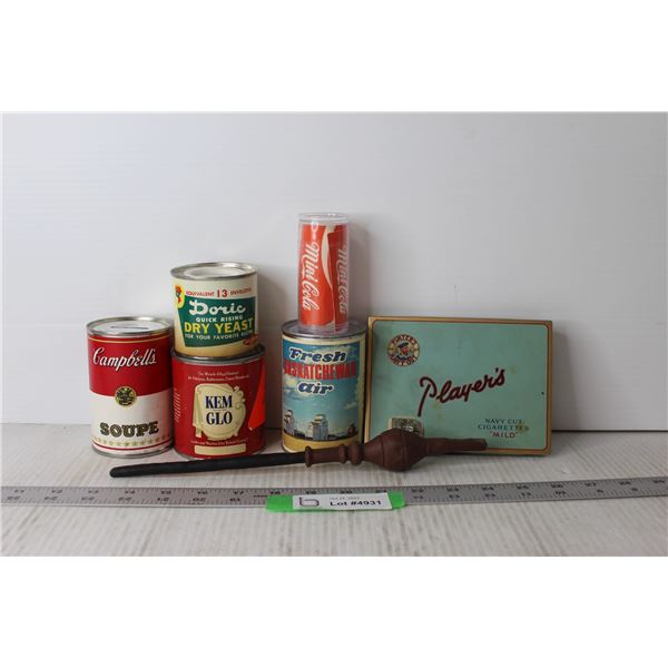 Can Coin Banks, Tobacco Tin, Misc.