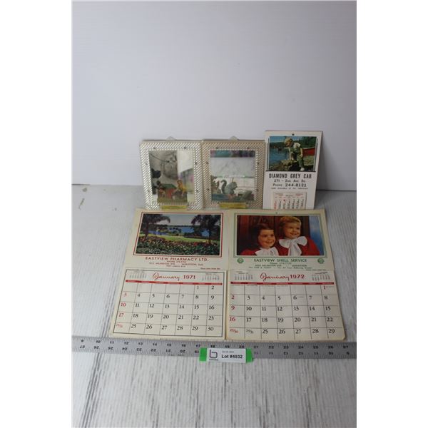 Vintage Advertisement Calendars and Mirrors