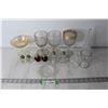 Image 1 : Assorted Glass Cups and Dishes, Salt and Pepper Shakers