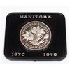 Image 2 : #25 1970 CANADIAN $1 NICKEL DOLLAR COIN MANITOBA