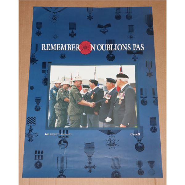 #531 VETERANS AFFAIRS "REMEMBER" POSTER LARGE SIZE