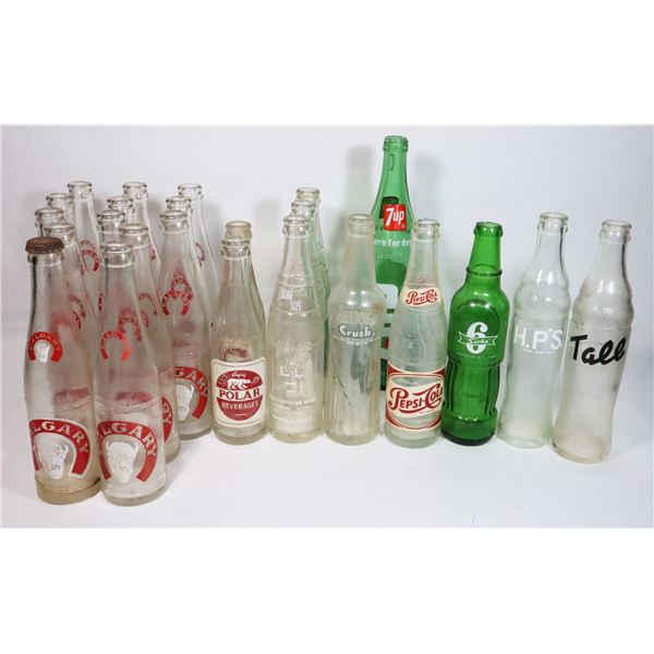 #629 VINTAGE BOTTLE LOT OF 22 INC CRUSH CALGARY