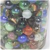 Image 2 : #631 VINTAGE CANADA GLASS JAR FULL OF MARBLES