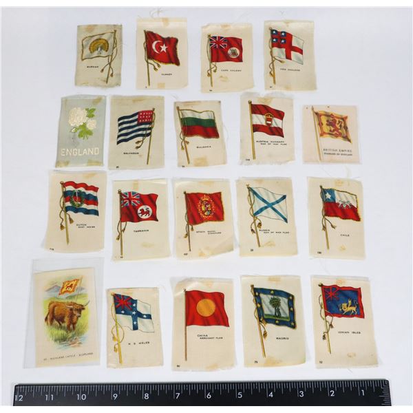 #670 LOT OF SILK CIGGARETTE CARDS VARIOUS FLAGS