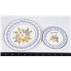 Image 1 : #676 LOT OF 2 FLORAL PATTERN PLATES SIGNED ON BACK