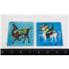 Image 1 : #685 VINTAGE WINGED HORSE + CAMEL TILE COASTERS