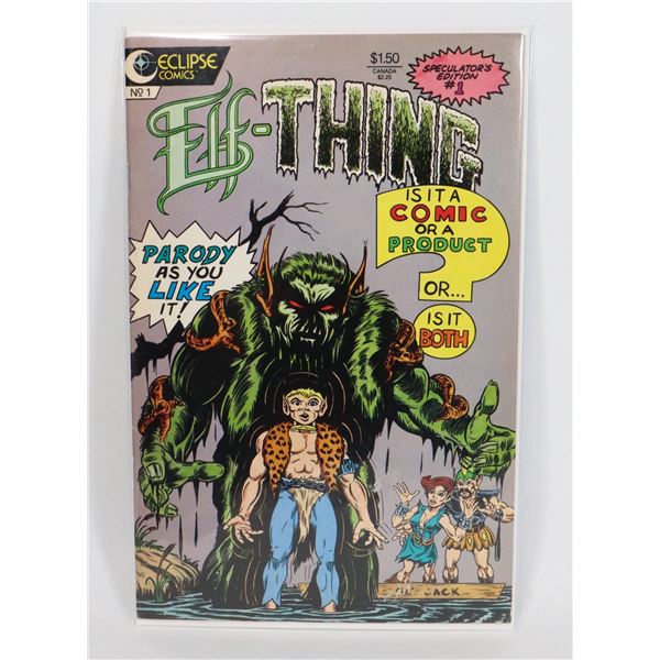 ECLIPSE COMICS ELF-THING #1 1987 HULK HOMAGE COVER