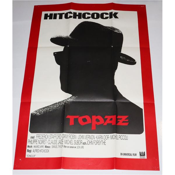 ALFRED HITCHCOCK TOPAZ 1969 MOVIE POSTER RARE