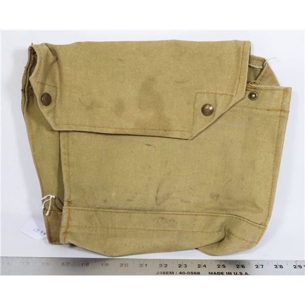 WW2 CANADIAN MARKED GAS MASK KHAKI BAG