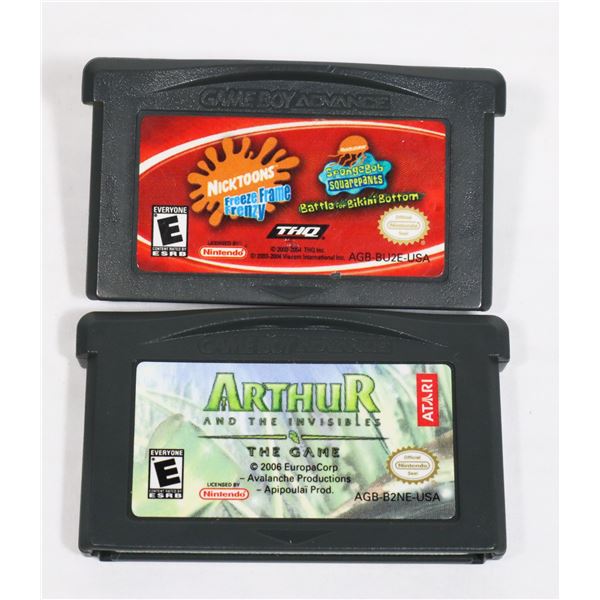 LOT OF 2 NINTENDO GAME BOY ADVANCE GAME NICK