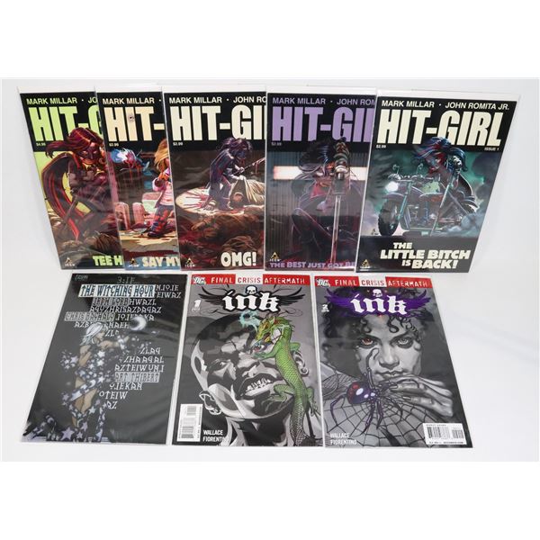 BUNDLE OF ASSORTED COMICS INCLUDING HIT GIRL #1-5