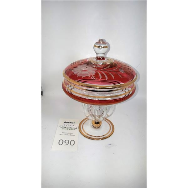 Glass Candy Dish Cat A