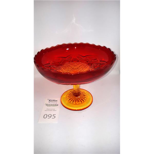 Art Glass Foooted Dish Cat A