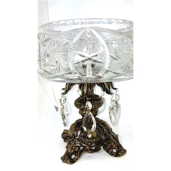 Crystal & Brass Centerpiece Cat A