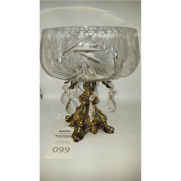 Crystal & Brass Centerpiece Cat A