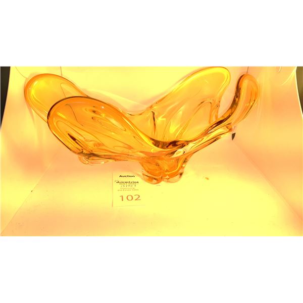 Amber Art Glass Cat A