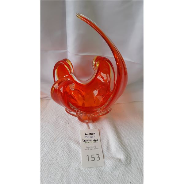 Art Glass Dish Cat A