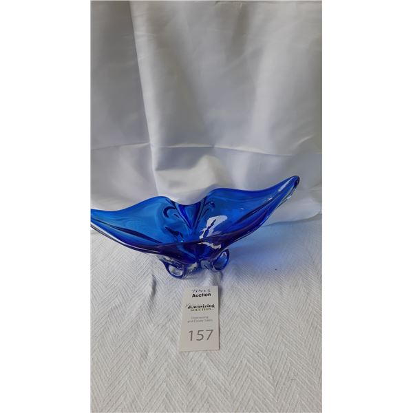 Blue Art Glass Cat A