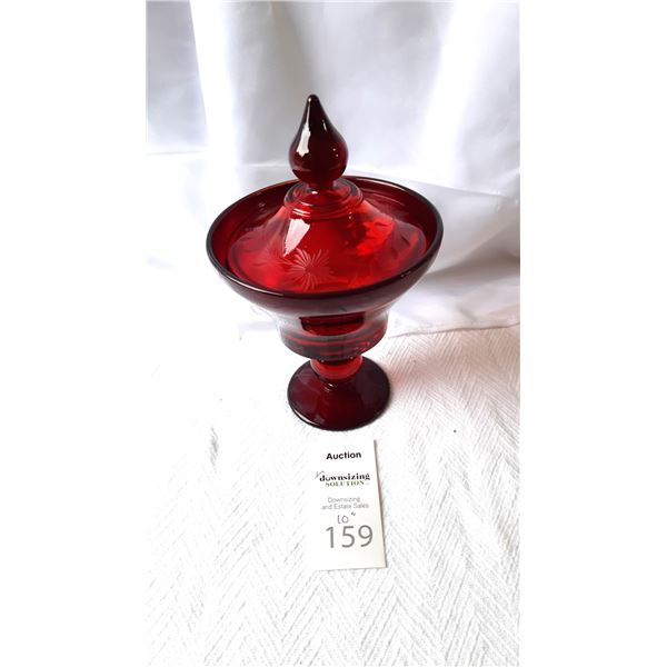 Red Glass Dish Cat A