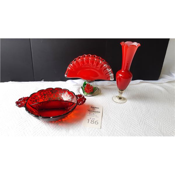 Ruby Red Glass Cat a