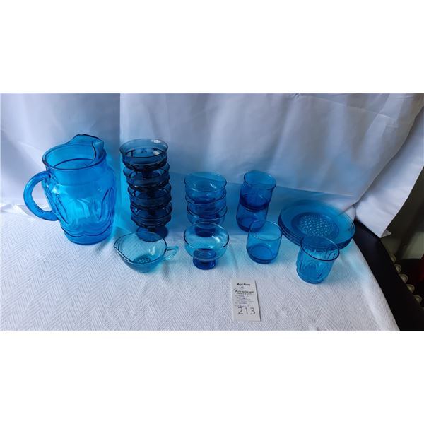 Blue Glass Serving Cat A