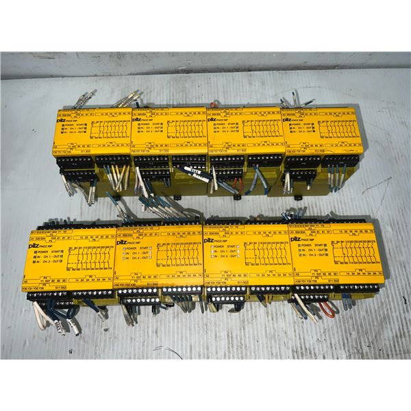 Lot of (8) Pilz #PNOZ X9P 24VDC 7 n/o 2 n/c 2so / #777609 Modules