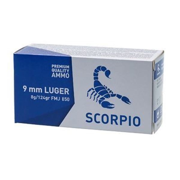 SCORPIO AMMO 9MM 124GR FMJ - 500 Rounds