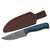 Image 1 : SZCO RITE EDGE 4" BLUE TWISTED WOOD HUNTER DAMASCUS W/SHTH