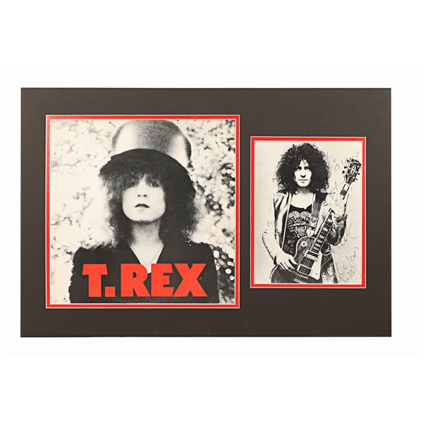 Lot #637: T. REX - 'The Slider'' Album Cover and Marc Bolan Autographed Photo