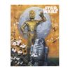 Image 2 : Lot #747: STAR WARS: VARIOUS PRODUCTIONS - Anthony Daniels Collection: Two Large C-3PO and R2-D2 Art