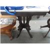 Image 3 : 2-Carved Mahogany Marbletop Side Tables - 2 X $