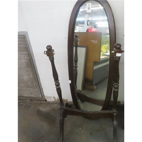 Mahogany Pedestal Oval Full Llength Mirror - No Shipping