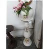 Image 1 : Capodimonte Floral Pedestal Vase w/Flowers & Wall Plate