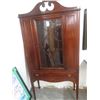 Image 1 : Mahogany Provincial Footed Glass Door Cabinet w/Drawer