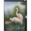 Image 1 : Framed Oil On Canvas of Heron Signed Mickey - 30 x 36