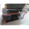 Image 1 : Mahogany Trim Smoke Glass Console