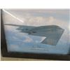 Image 2 : Framed Aviation Wall Art, Tri Motor w/Stand P38 Lighting Stealth Bomber,