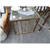 Image 1 : Ornamental Iron Glasstop End Table