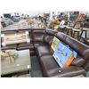 Image 1 : Mocha Leather Sectional 5 Pc. Recliner Sofa