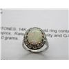 Image 2 : 14K WG Ring w/14 Round Cut Diamonds and One Large Opal in The Center 6.0g